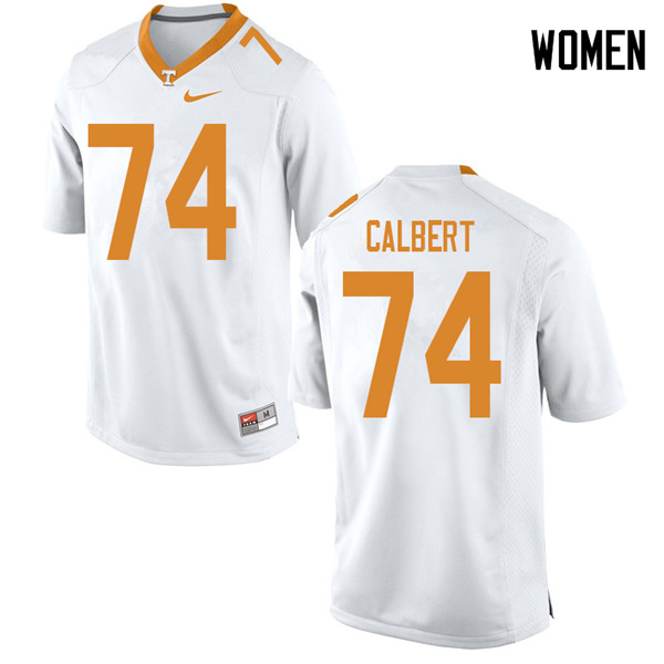 Women #74 K'Rojhn Calbert Tennessee Volunteers College Football Jerseys Sale-White - Click Image to Close